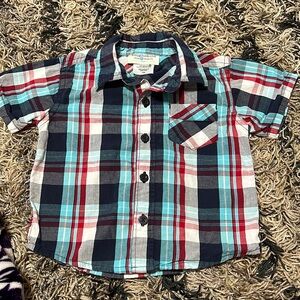Toughskins Mix & Match Boys Short Sleeve Button Up 12 Mos
